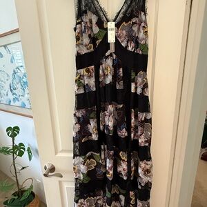 Anthropologie Floral Lace Maxi Dress 12